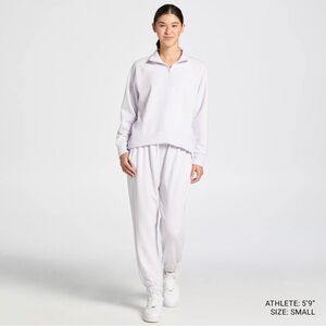 White Quarter-Zip Lounge Set
